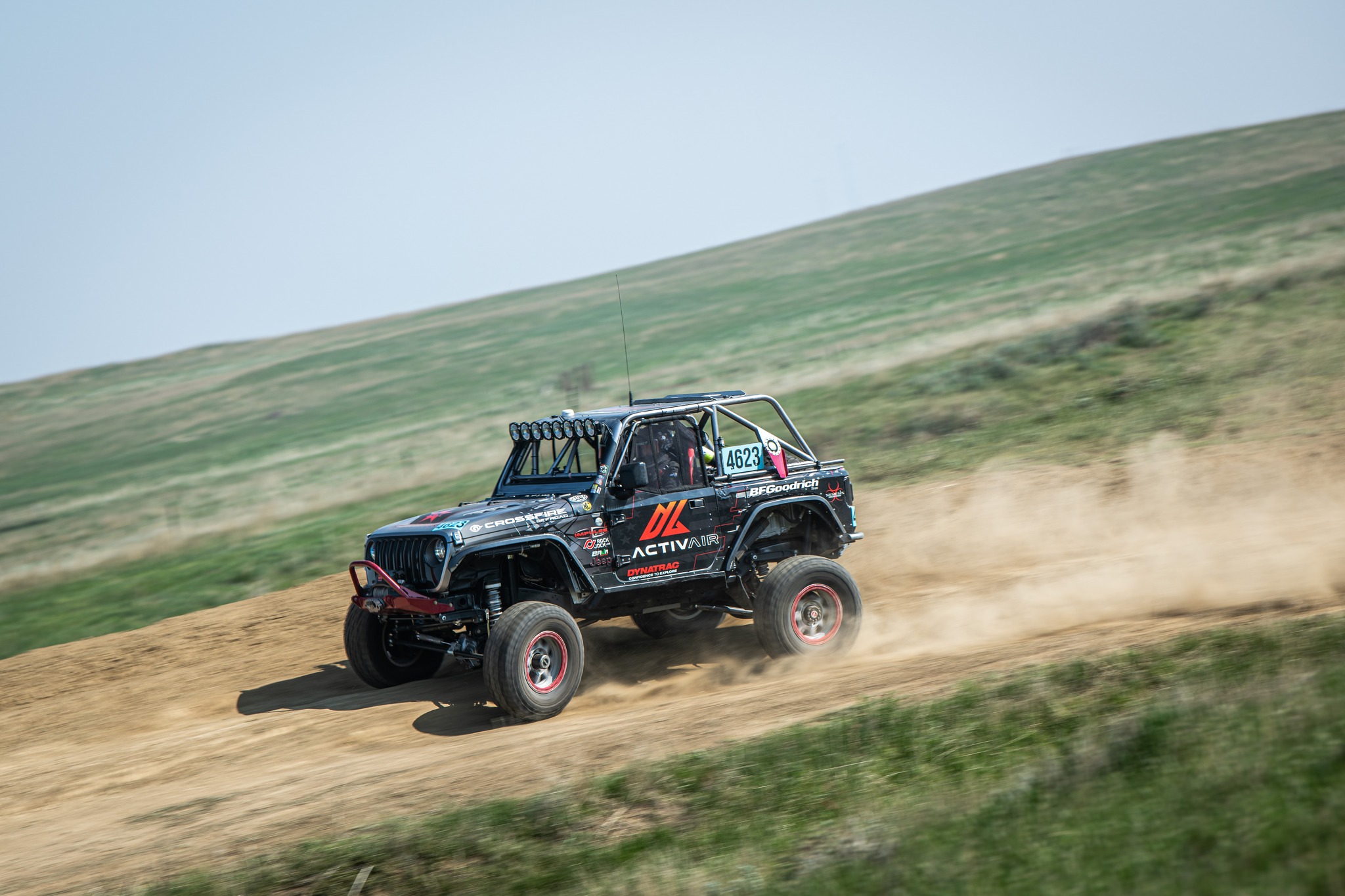 Race truck on grass